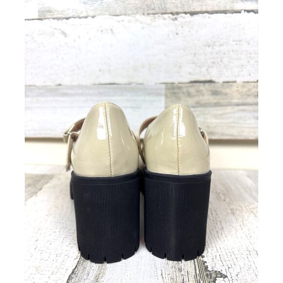 Sun & Stone Women’s 5.5 Cream Vegan Chunky Lug Mary Jane Platform Loafers NWT - Picture 4 of 9
